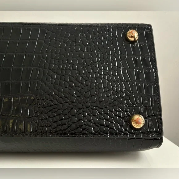 $995 Strathberry Croc Croco Embossed Leather Crossbody Tote Bag Purse Large GUC - Picture 9 of 16